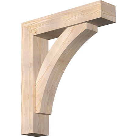 Ekena Millwork Thorton Block Smooth Bracket w/ Offset Brace, Douglas Fir, 7 1/2"W x 34"D x 38"H BKT0806X34X38THR05SDF